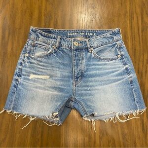 American Eagle Outfitters Blue Jean Shorts Distressed Frayed Hem